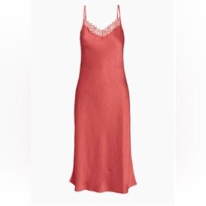 Aritzia Only lace slip dress rosy red